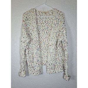 Les Serein Cardigan Chunky Knitted Sweater Pom Pom Size Medium